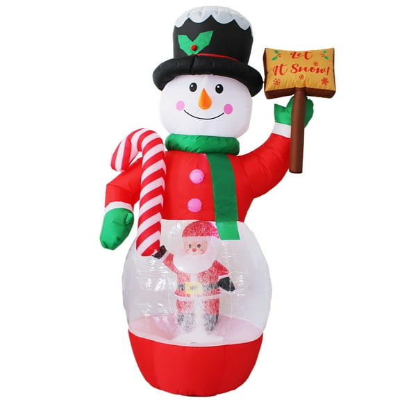 7FT Christmas Inflatable Snowman Toy, Large Inflatable Snowman Decoration, Lighted Christmas Outdoor Inflatable Decoration, Christmas Inflatable Snowman Suitable for Lawns and Courtyard Holiday Party