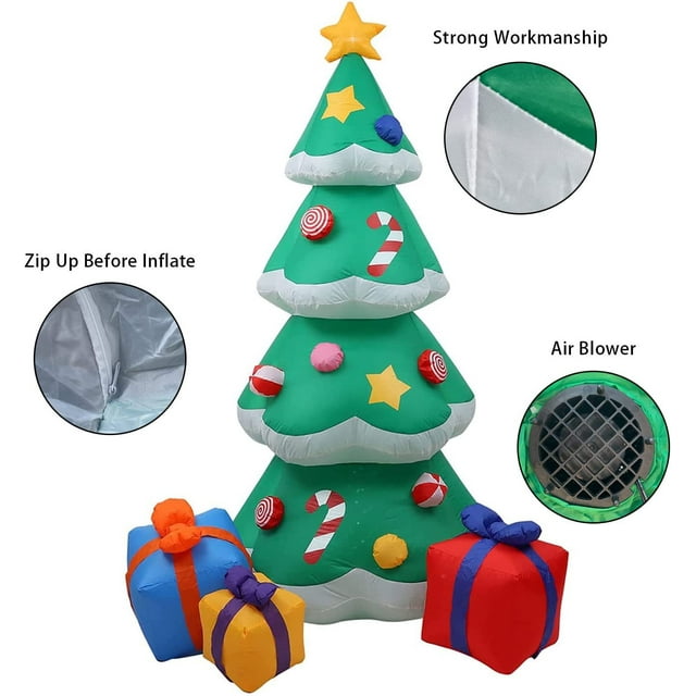 7FT Christmas Inflatables Outdoor Decorations,Christmas Blow Up Yard