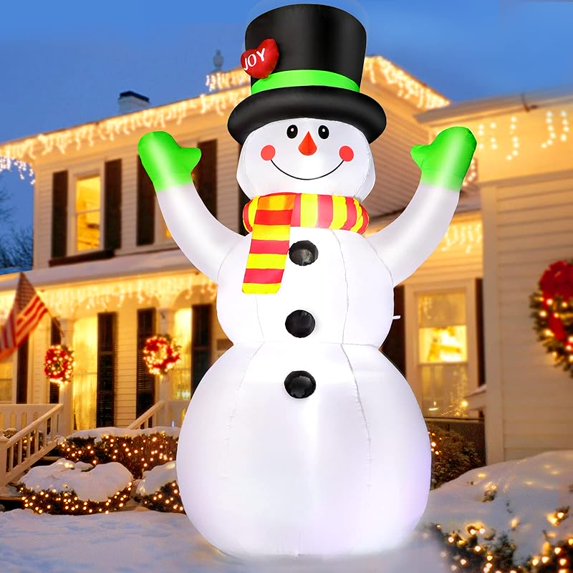 7FT Christmas Inflatables Snowman Outdoor Decorations, Giant Blow up ...