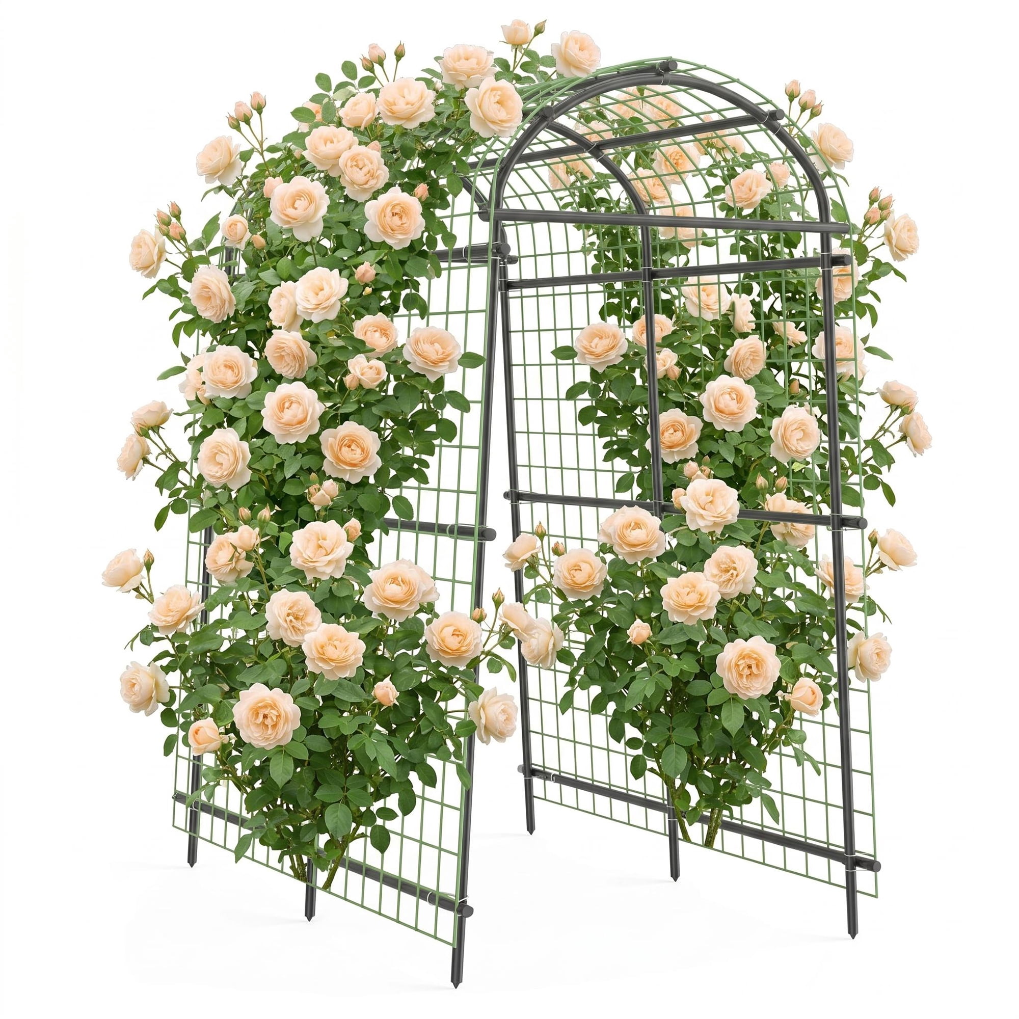 7FT Cucumber Trellis for Raised Bed, Heavy Duty Metal Garden Arch for Climbing Plants