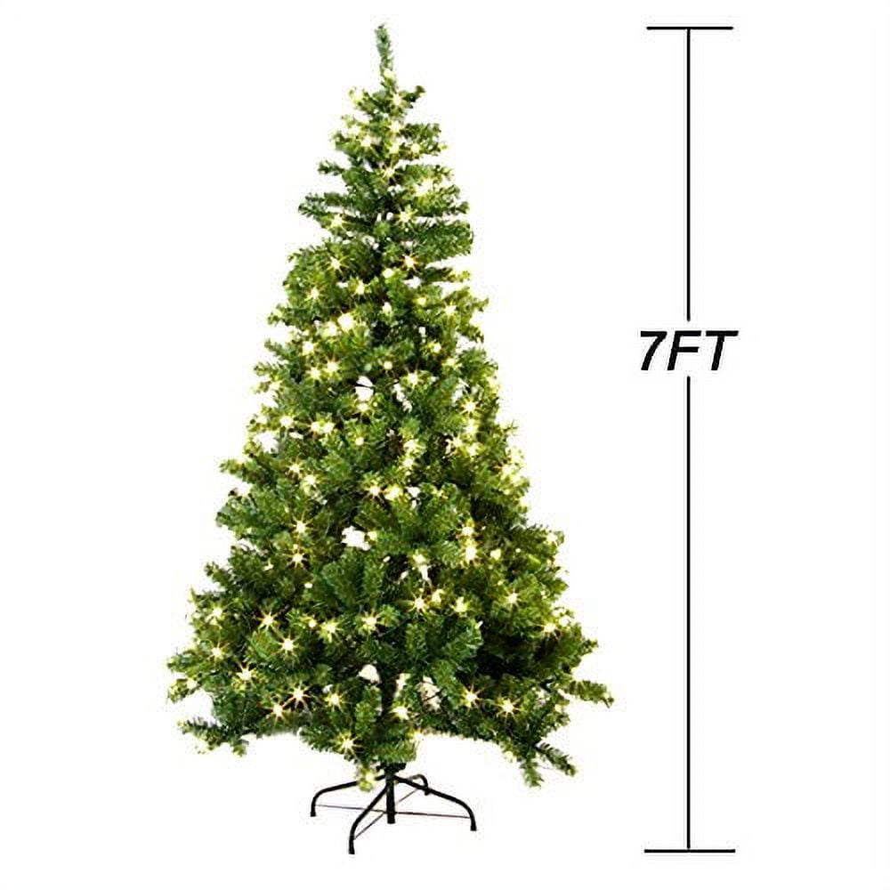 7FT Fireproofing Premium Hinged Artificial Christmas Tree W/350 Clear