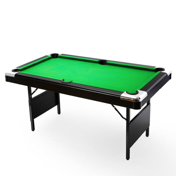 7FT Foldable Full Size Pool Table with Complete Billiard Accessories, Space-Saving Folding Billiard Game Table for Home, Game Room, Basement & Garage, Green