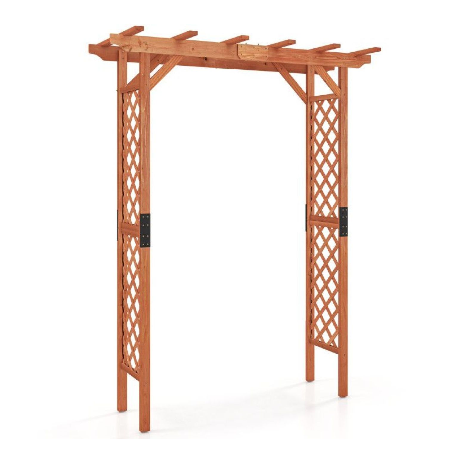 Support Walkway 7FT Garden Arbor Arch Pergola - Fir Wood Plant Support for Walkways ...