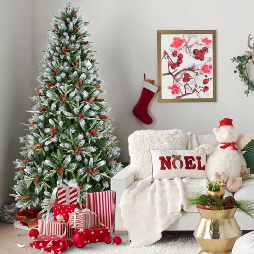 Raistyw 7FT Green PVC Holiday Christmas Tree with 2178 Memory Wire Tips for Home, Party Decoration ,Green