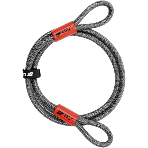 7FT Heavy-Duty Lock with Loops - Extra Thick 10mm (3/8") Braided Steel, Cut-Resistant & Weatherproof Wire for Padlock, Gate, , & Outdoor Equipment