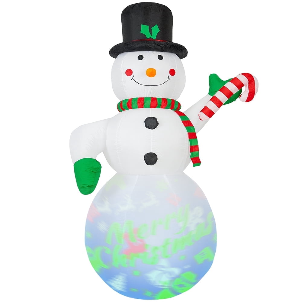 7Ft Christmas Inflatables Snowman, Blow Up Snowman, Built-in Rotating ...
