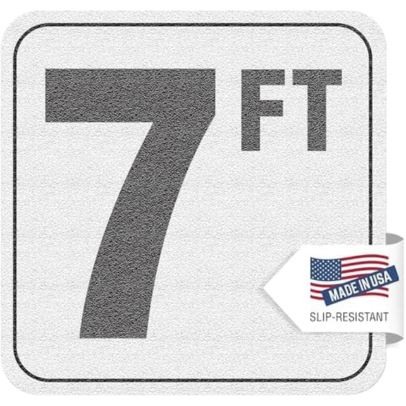 , 7FT Pool Depth Markers, 6x6 Inches Vinyl w/ 4" Font Pool Stickers, Swimming Pool Number Markers, Pool Safety Signage, Adhesive Pool Depth Markers Stickers for Decks, Made in USA