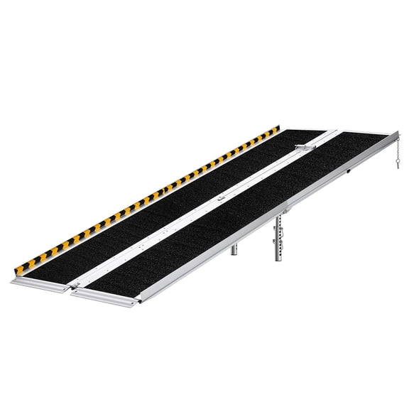 7FT Portable Wheelchair Ramp, Non-Slip Aluminum Folding Handicap Ramp with Handle, 800 lbs Capacity, for Home Steps, Stairs, Entry, Doorways, Curbs Applicable Height 2-7 Inches