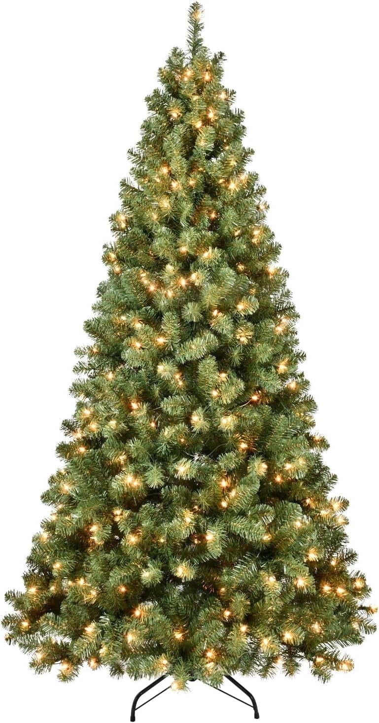 7FT Prelit Christmas Tree Premium Artificial Christmas Tree with 400 Lights and 1074 Branch Tips