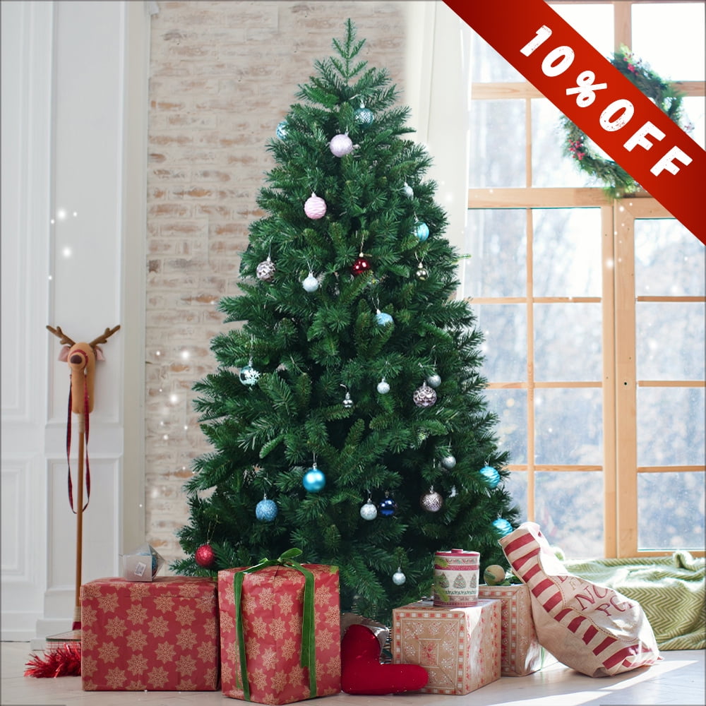 7FT Refurbished Artificial Christmas Tree with Metal Base, PE/PVC Mixed