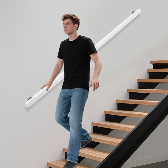 7FT Stair Handrail Wooden Stair Handrail Wall Mount Decorative Railing for Staircases, Loft Railings, Stair Handrails