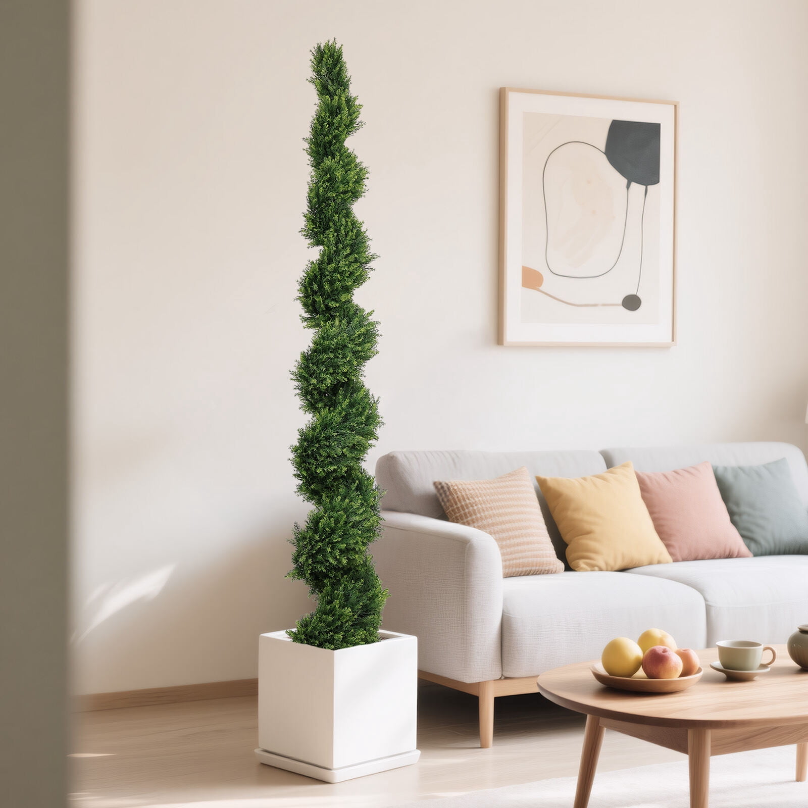 7FT Tall Artificial Two-Tone Cypress Pine Tree - Realistic Lifelike ...