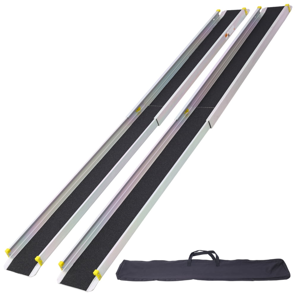 7FT Telescoping Wheelchair Track Ramps, Non-Skid Aluminum Ramp with ...