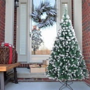7FT Unlit Artificial Christmas Pine Tree - 870 PVC Branch Tips, Holiday Centerpiece for Home/Living Room