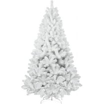 7FT White Christmas Tree, Artificial Snowfield Christmas Douglas Fir Tree, Christmas Party Decoration, Easy to Clean and Assemble, Foldable and Sturdy Metal Base,White Xmas Tree