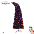 thumbnail image 1 of 7FT Wizard Hat Shape Black Pre-Lit Christmas Tree with 1050 PVC Branches, 400 LED Lights and Remote Control, Easy Setup for Home Holiday Decoration, 1 of 9