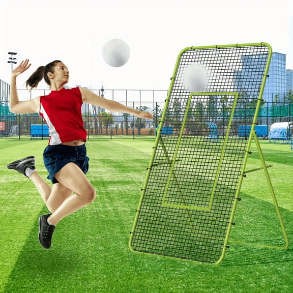 7FT x 4FT Adjustable Volleyball Rebounder Net Steel Frame & High-Tension PE Netting, Durable & Portable Volleyball Training Equipment Practice for Improving Volleying, Bumping, Spiking Skills