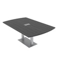 thumbnail image 1 of 7Ft Arc Rectangle Conference Table Square Metal Base Power And Data, 1 of 7