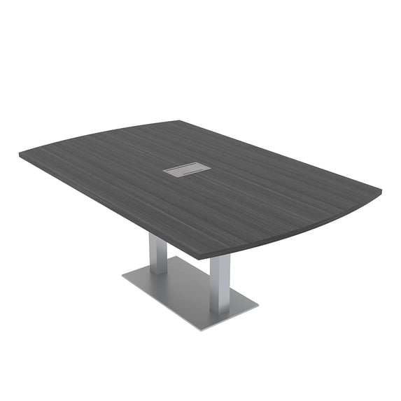 7Ft Arc Rectangle Conference Table Square Metal Base Power And Data
