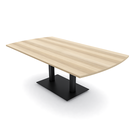 7Ft Arc Rectangle Conference Table Square Metal Base Power And Data