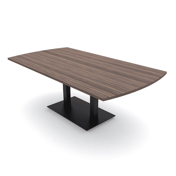 7Ft Arc Rectangle Conference Table Square Metal Base Power And Data