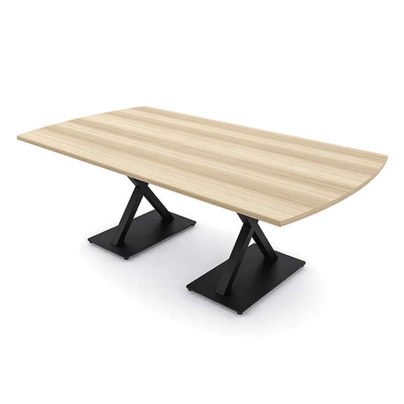 7Ft Arc Rectangle Conference Table X Shaped Base Power And Data Module