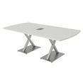 thumbnail image 1 of 7Ft Arc Rectangle Conference Table X Shaped Base Power And Data Module, 1 of 8