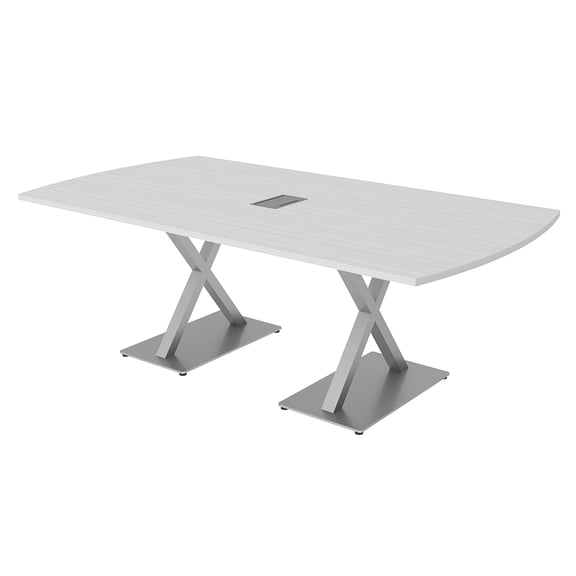 7Ft Arc Rectangle Conference Table X Shaped Base Power And Data Module