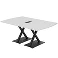 thumbnail image 1 of 7Ft Arc Rectangle Conference Table X Shaped Base Power And Data Module, 1 of 8