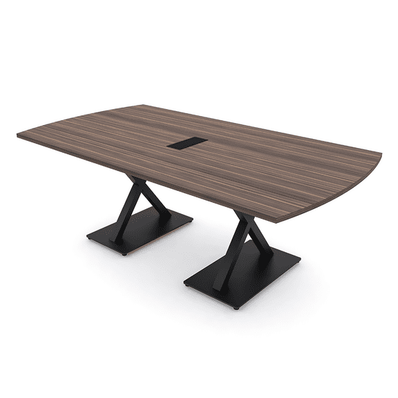 7Ft Arc Rectangle Conference Table X Shaped Base Power And Data Module