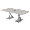 thumbnail image 1 of 7Ft Arc Rectangle Conference Table X Shaped Base Power And Data Module, 1 of 8