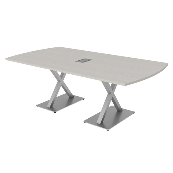 7Ft Arc Rectangle Conference Table X Shaped Base Power And Data Module