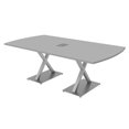 thumbnail image 1 of 7Ft Arc Rectangle Conference Table X Shaped Base Power And Data Module, 1 of 8
