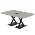 thumbnail image 1 of 7Ft Arc Rectangle Conference Table X Shaped Base Power And Data Module, 1 of 8
