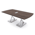 thumbnail image 1 of 7Ft Arc Rectangle Conference Table X Shaped Base Power And Data Module, 1 of 8
