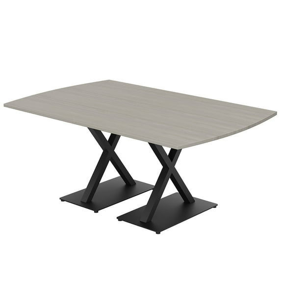 7Ft Arc Rectangle Conference Table X Shaped Base Power And Data Module