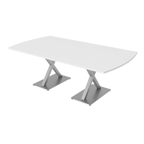 7Ft Arc Rectangle Conference Table X Shaped Base Power And Data Module