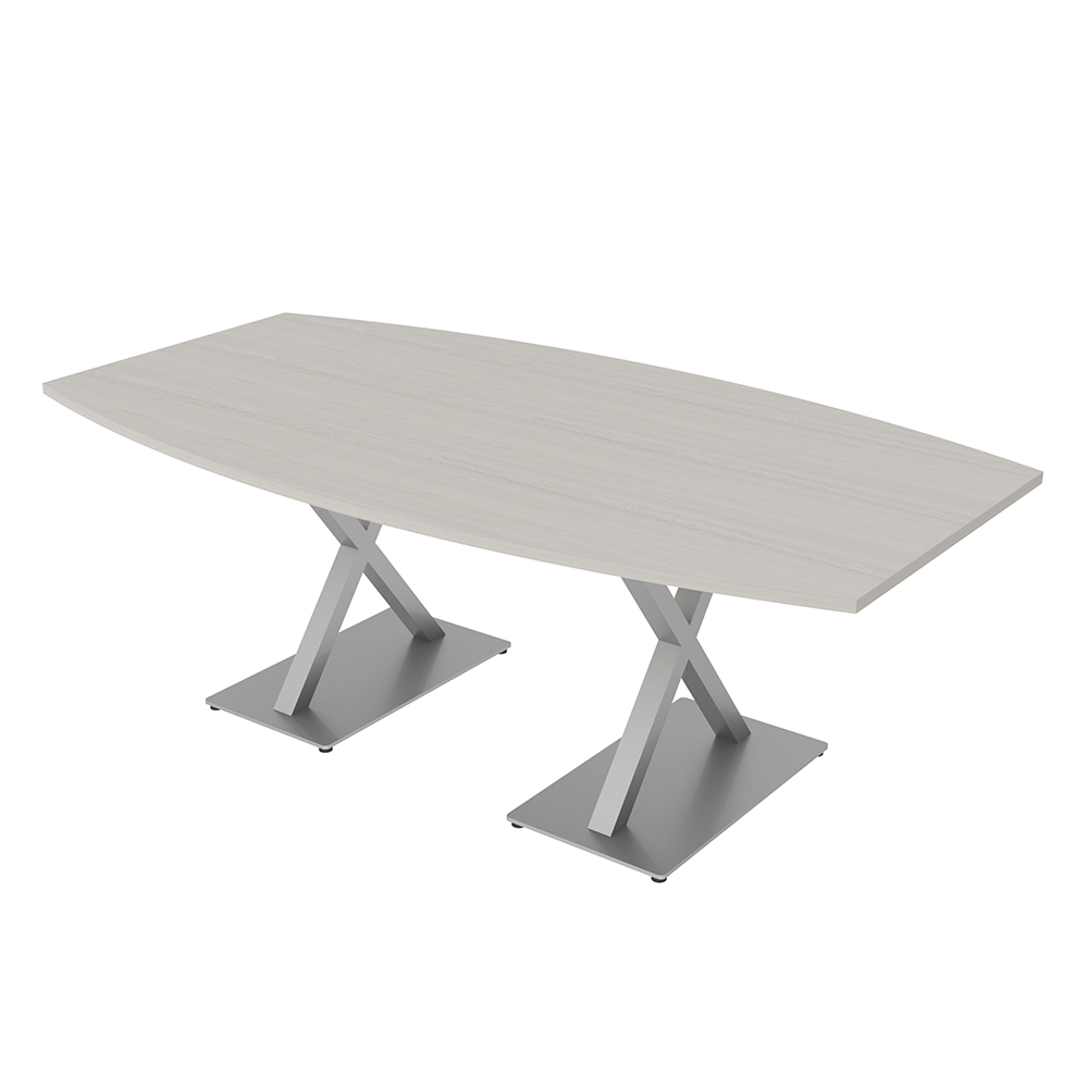 7Ft Boat Shaped Conference Table With X Bases Power And Data Unit ...