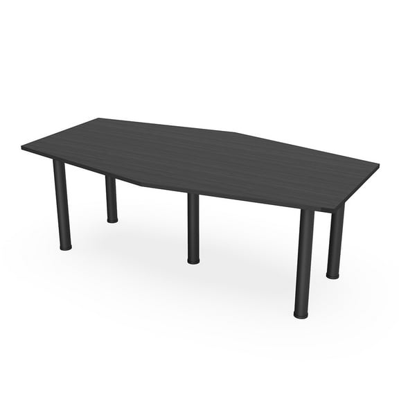 7Ft Hexagon Irregular Conference Table Power And Data  Post Legs