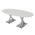 thumbnail image 1 of 7x4 Boat-Oval Conference Room Table With X Bases Power And Data Module, 1 of 5