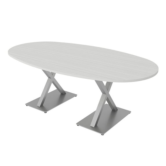 7x4 Boat-Oval Conference Room Table With X Bases Power And Data Module