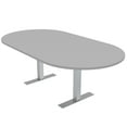 thumbnail image 1 of 7Ft Racetrack Conference Table Metal T Bases Data And Electric Module, 1 of 6