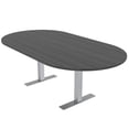 thumbnail image 1 of 7Ft Racetrack Conference Table Metal T Bases Data And Electric Module, 1 of 6