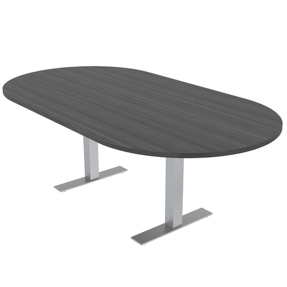 7Ft Racetrack Conference Table Metal T Bases Data And Electric Module