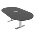thumbnail image 1 of 7Ft Racetrack Conference Table Metal T Bases Data And Electric Module, 1 of 8