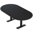 thumbnail image 1 of 7Ft Racetrack Conference Table Metal T Bases Data And Electric Module, 1 of 6