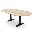 thumbnail image 1 of 7Ft Racetrack Conference Table Metal T Bases Data And Electric Module, 1 of 6