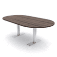 thumbnail image 1 of 7Ft Racetrack Conference Table Metal T Bases Data And Electric Module, 1 of 6