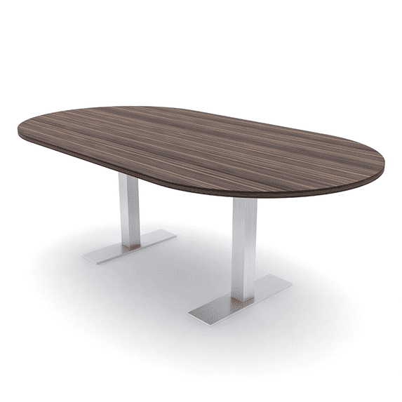 7Ft Racetrack Conference Table Metal T Bases Data And Electric Module