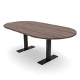 thumbnail image 1 of 7Ft Racetrack Conference Table Metal T Bases Data And Electric Module, 1 of 6
